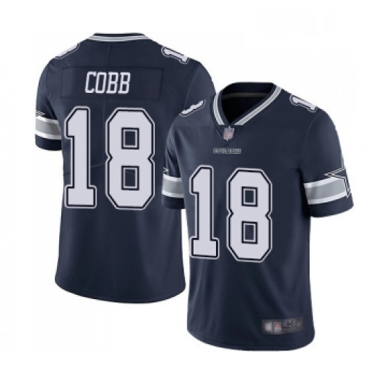 Mens Dallas Cowboys 18 Randall Cobb Navy Blue Team Color Vapor Untouchable Limited Player Football J