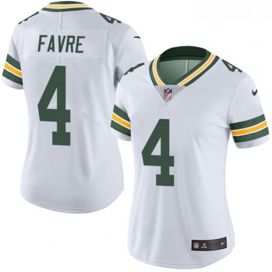 Womens Nike Green Bay Packers 4 Brett Favre Elite White NFL Jersey