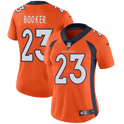 Nike Broncos #23 Devontae Booker Orange Team Color Womens Stitched NFL Vapor Untouchable Limited Jer