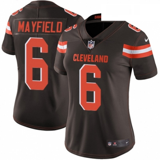 Womens Nike Cleveland Browns 6 Baker Mayfield Brown Team Color Vapor Untouchable Limited Player NFL 