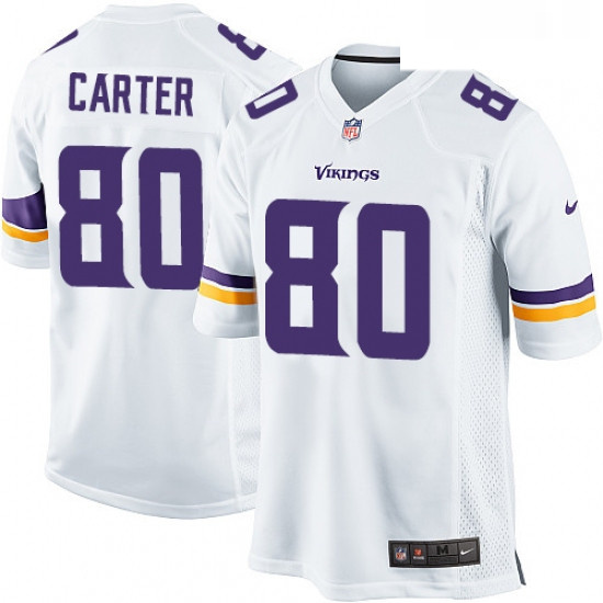 Mens Nike Minnesota Vikings 80 Cris Carter Game White NFL Jersey