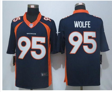 Nike Broncos #95 Derek Wolfe Navy Blue Alternate Mens Stitched NFL New Limited Jersey