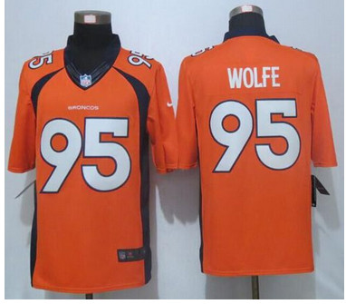 Nike Broncos #95 Derek Wolfe Orange Team Color Mens Stitched NFL New Limited Jersey