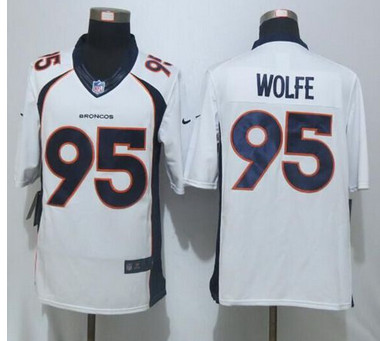 Nike Broncos #95 Derek Wolfe White Mens Stitched NFL New Limited Jersey