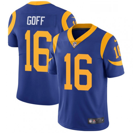 Men Nike Los Angeles Rams 16 Jared Goff Royal Blue Alternate Vapor Untouchable Limited Player NFL Je