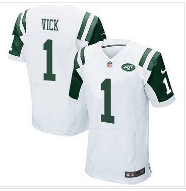 New York Jets #1 Michael Vick White NFL Elite Jersey