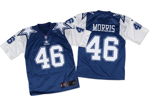 Nike Cowboys #46 Alfred Morris Navy BlueWhite Mens Stitched NFL Throwback Elite Jersey 2