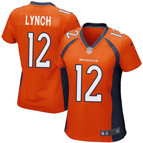 Nike Broncos #12 Paxton Lynch Orange Team Color Womens Stitched NFL New Elite Jersey