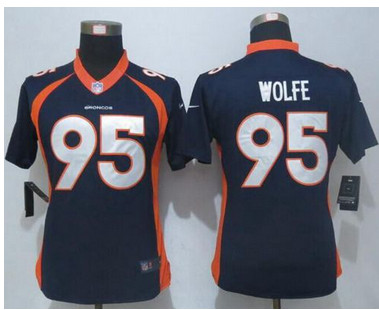 Nike Broncos #95 Derek Wolfe Blue Alternate Womens Stitched NFL New Limited Jersey