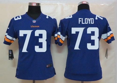 Nike Vikings #73 Sharrif Floyd Purple Team Color Womens Stitched NFL Limited Jersey