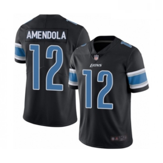 Youth Detroit Lions 12 Danny Amendola Limited Black Rush Vapor Untouchable Football Jersey