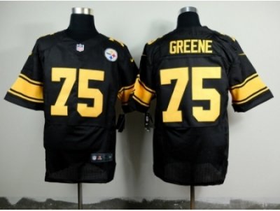 Nike Pittsburgh Steelers 75 joe greene Black Elite Gold No NFL Jersey 6XL