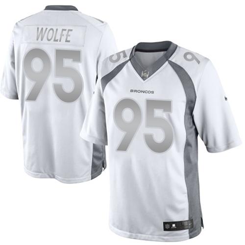 Nike Broncos #95 Derek Wolfe White Mens Stitched NFL Limited Platinum Jersey