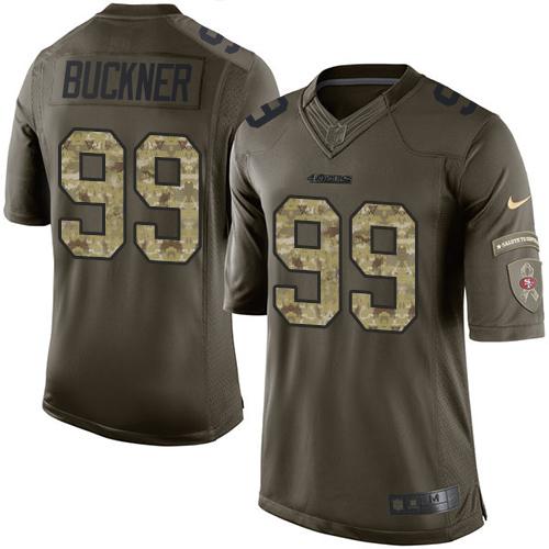 Nike 49ers #99 DeForest Buckner Green Mens Stitched NFL Limited Salute to Service Jersey