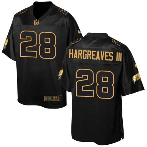 Nike Buccaneers #28 Vernon Hargreaves III Black Mens Stitched NFL Elite Pro Line Gold Collection Jer