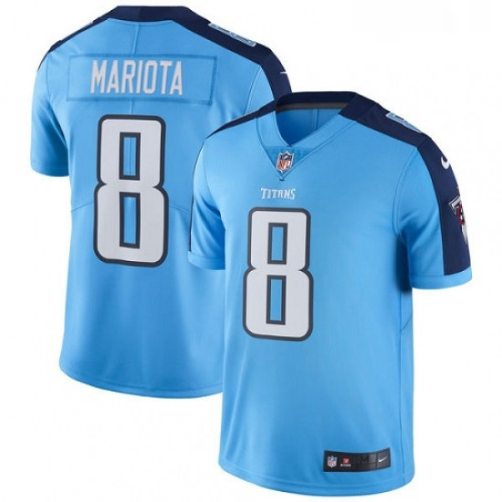 Mens Nike Tennessee Titans 8 Marcus Mariota Light Blue Team Color Vapor Untouchable Limited Player N