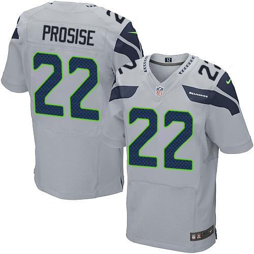 Nike Seahawks #22 C  J  Prosise Grey Alternate Mens Stitched NFL Elite Jersey