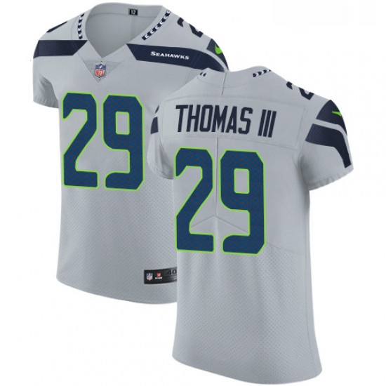 Mens Nike Seattle Seahawks 29 Earl Thomas III Grey Alternate Vapor Untouchable Elite Player NFL Jers