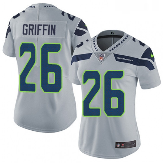 Womens Nike Seattle Seahawks 26 Shaquill Griffin Grey Alternate Vapor Untouchable Limited Player NFL