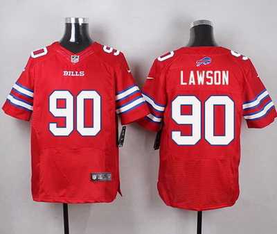 Nike Bills #90 Shaq Lawson Red Mens Stitched NFL Elite Rush Jersey