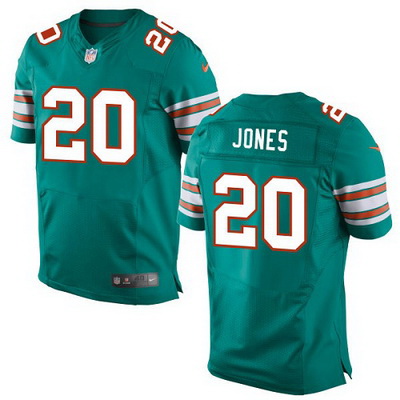 Nike Dolphins #20 Reshad Jones Aqua Green Alternate Mens Stitched NFL Elite Jersey