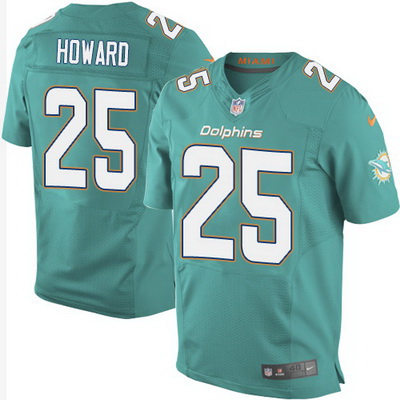 Nike Dolphins #25 Xavien Howard Aqua Green Team Color Mens Stitched NFL New Elite Jersey