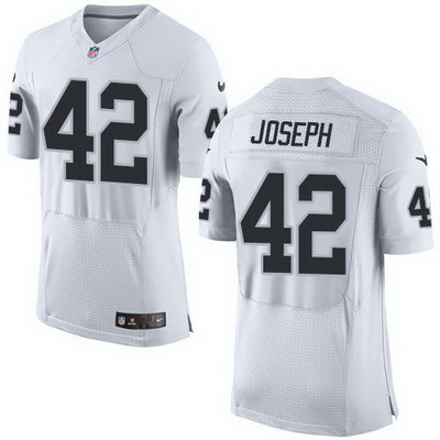 Nike Raiders #42 Karl Joseph White Mens Stitched NFL New Elite Jersey