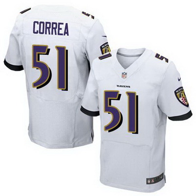 Nike Ravens #51 Kamalei Correa White Mens Stitched NFL New Elite Jersey