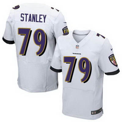 Nike Ravens #79 Ronnie Stanley White Mens Stitched NFL New Elite Jersey