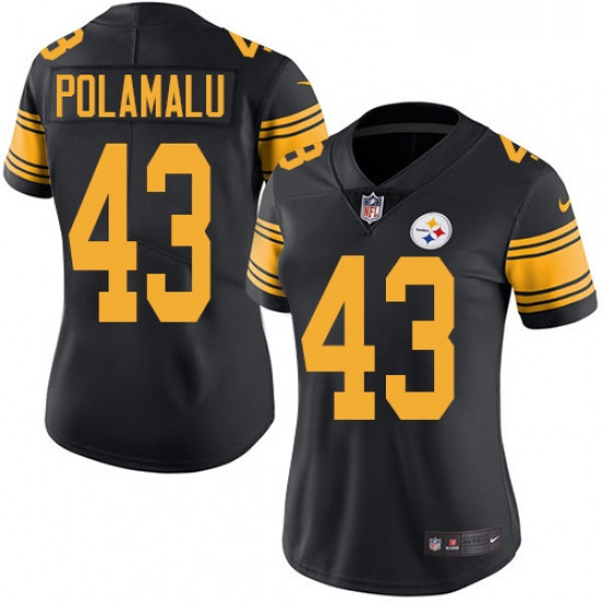 Womens Nike Pittsburgh Steelers 43 Troy Polamalu Limited Black R