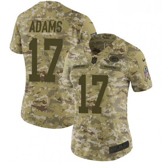 Womens Nike Green Bay Packers 17 Davante Adams Limited Camo 2018 Salute to Service NFL Jersey