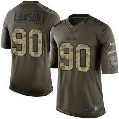 Nike Bills #90 Shaq Lawson Green Youth Stitched NFL Limited Salute to Service Jersey