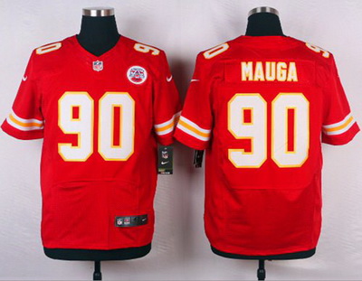 Nike Chiefs #90 Josh Mauga Red Team Color Mens Stitched NFL Elite Jersey