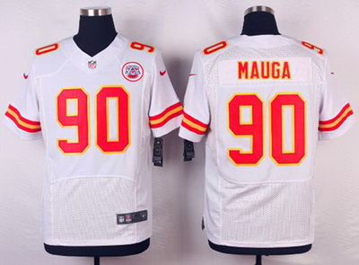 Nike Chiefs #90 Josh Mauga White Mens Stitched NFL Elite Jersey