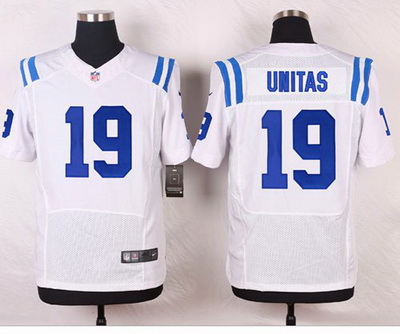 Nike Colts #19 Johnny Unitas White Mens Stitched NFL Elite Jersey