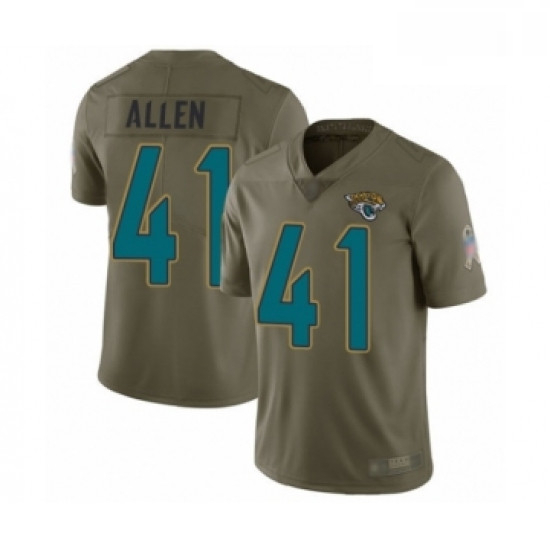 Men Jacksonville Jaguars 41 Josh Allen Limited Olive 2017 Salute to Service Football Jersey