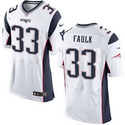 Nike Patriots #33 Kevin Faulk White Mens Stitched NFL New Elite Jersey