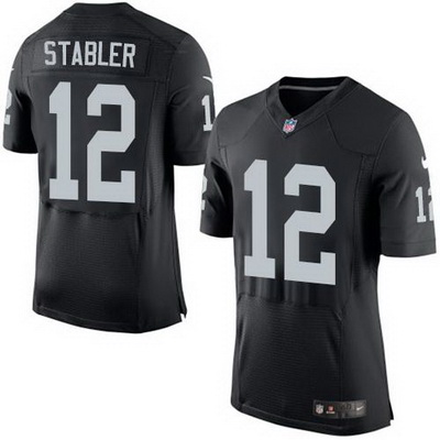 Nike Raiders #12 Kenny Stabler Black Team Color Mens Stitched NFL New Elite Jersey