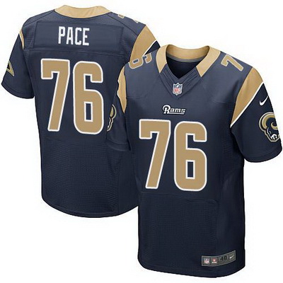 Nike Rams #76 Orlando Pace Navy Blue Team Color Mens Stitched NFL Elite Jersey