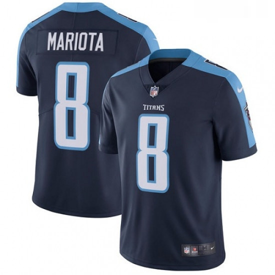 Youth Nike Tennessee Titans 8 Marcus Mariota Navy Blue Alternate Vapor Untouchable Limited Player NF