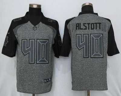 Nike Buccaneers #40 Mike Alstott Gray Mens Stitched NFL Limited Gridiron Gray Jersey