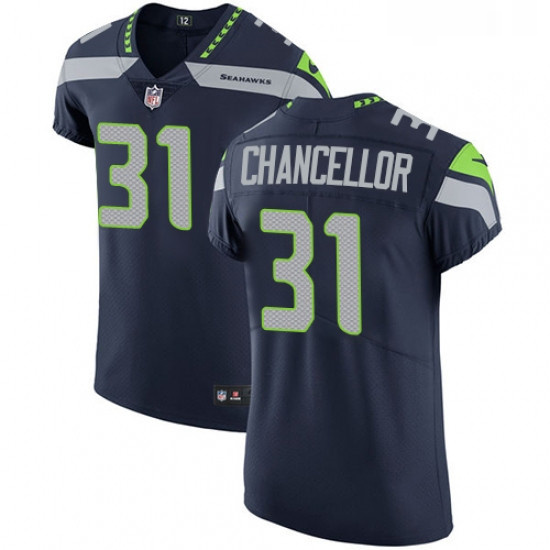 Mens Nike Seattle Seahawks 31 Kam Chancellor Steel Blue Team Color Vapor Untouchable Elite Player NF