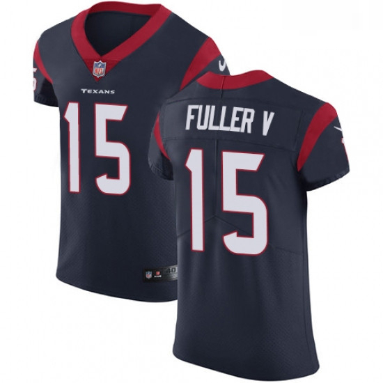 Men Nike Houston Texans 15 Will Fuller V Navy Blue Team Color Vapor Untouchable Elite Player NFL Jer