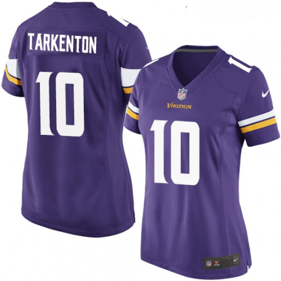 Womens Nike Minnesota Vikings 10 Fran Tarkenton Game Purple Team Color NFL Jersey