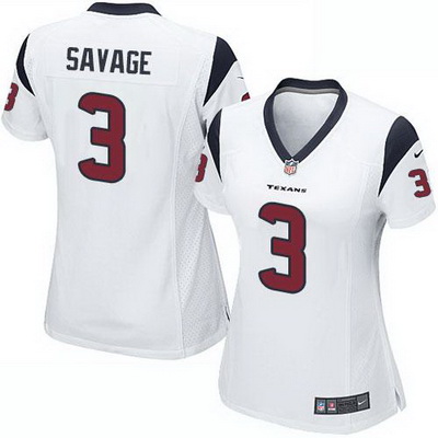 Nike Texans #3 Tom Savage White Womens Stitched NFL Elite Jersey