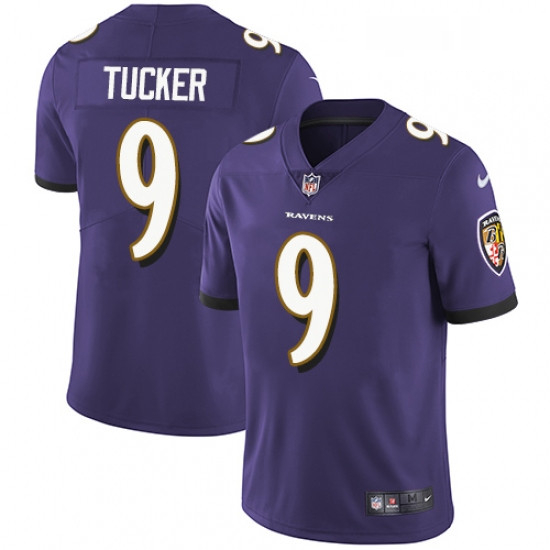 Youth Nike Baltimore Ravens 9 Justin Tucker Purple Team Color Vapor Untouchable Limited Player NFL J