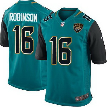 Nike Jaguars #16 Denard Robinson Teal Green Team Color Youth Stitched NFL Elite Jersey