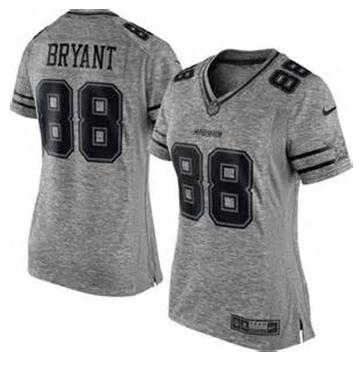 Dallas Cowboys 88 Bryant Womens Stitched NFL Limited Gridiron Gray Jersey