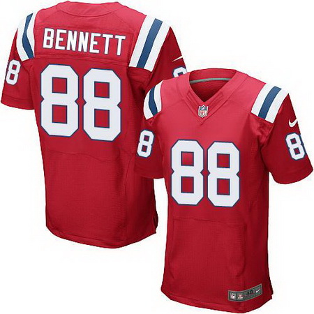 Nike Patriots #88 Martellus Bennett Red Alternate Men Stitched NFL Elite Jersey