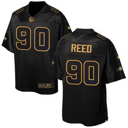 Nike Seahawks #90 Jarran Reed Black Men Stitched NFL Elite Pro Line Gold Collection Jersey